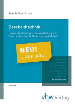 Cover des Fachbuchs "Bescheidtechnik" von Sven Müller-Grune, vhw Verlag 2023