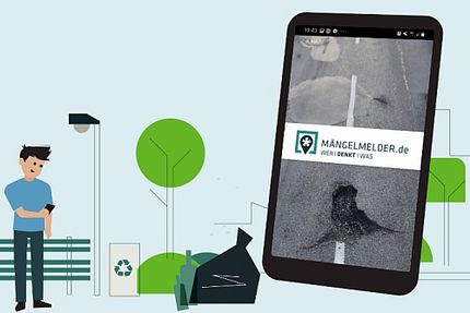 Screenshot Erklärfilm zur Mängelmelder-App