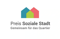 Logo von Preis Soziale Stadt 2023 mit dem Text Gemeinsamfür das Quartier