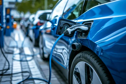 Autos an E-Ladestation