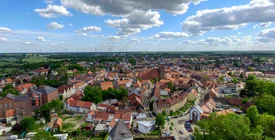 Luftansicht der Kleinstadt Osterburg in Sachsen-Anhalt