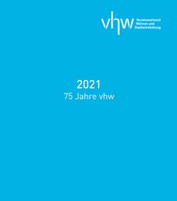 Titelblatt der Broschüre 75 Jahre vhw in Blau