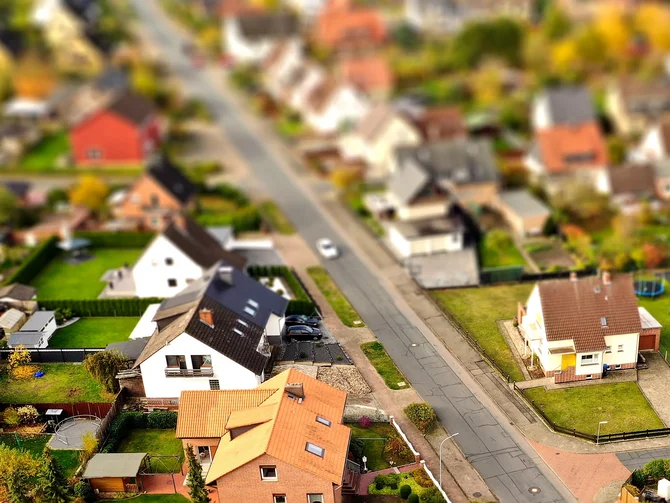 Einfamilienhausgebiet in Deutschland
