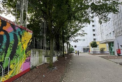 Eingangsbereich eines Mietblocks