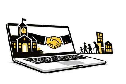 Das Logo der Umfrage zeigt einen Bildschirm und positive Stadt-Symboliken.