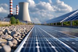Kraftwerk und Photovoltaikanlage