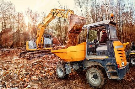 Foto: Baustelle, Bauschutt, Bagger