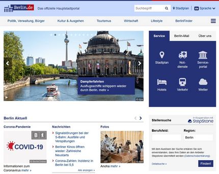 Screenshot von www.berlin.de