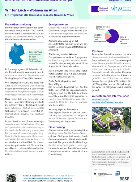 Factsheet Kleinstadt Web-Talks Nr. 2/2025