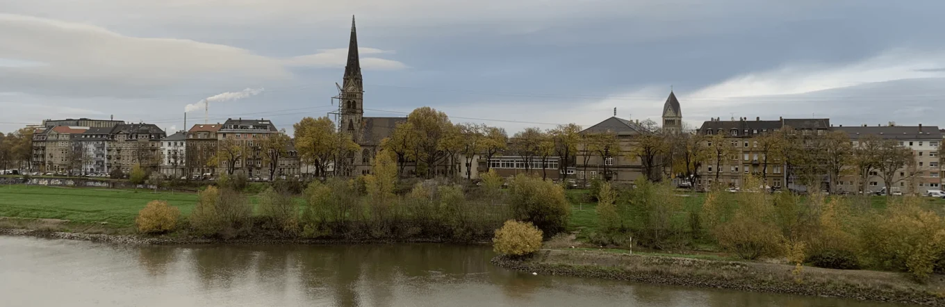 Stadtpanorama des Manheimer Stadtteils Neckarstadt-West