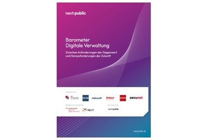 Cover der Studie Barometer Digitale Verwaltung der next:public GmbH 2023
