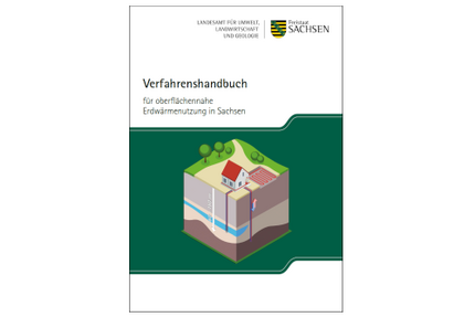 Titelblatt des Verfahrenshandbuchs für oberflächennahe Erdäermenutzung in Sachsen