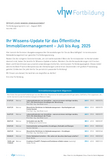 Veranstaltungsvorschau Öffentlichen Immobilienmanagement Jul-Sept 2025