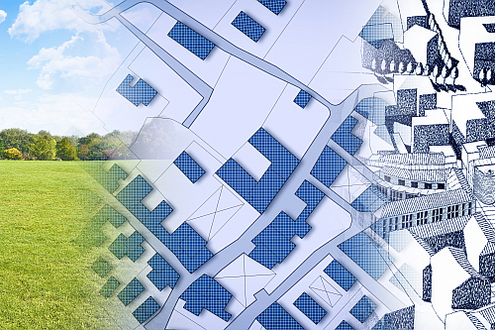 Bildcollage zum Thema Bauleitplanung