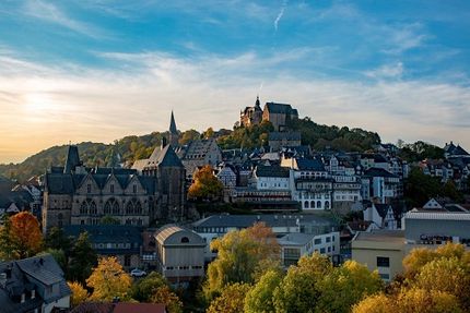 Luftaufnahme der Stadt Marburg