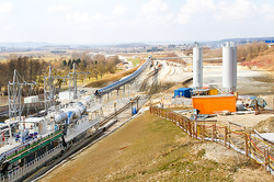 Großbaustelle einer Trasse der Deutschen Bahn