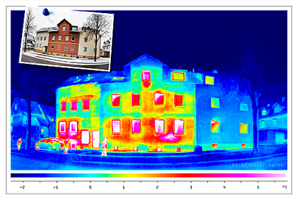 Wärmebild eines Mietshauses