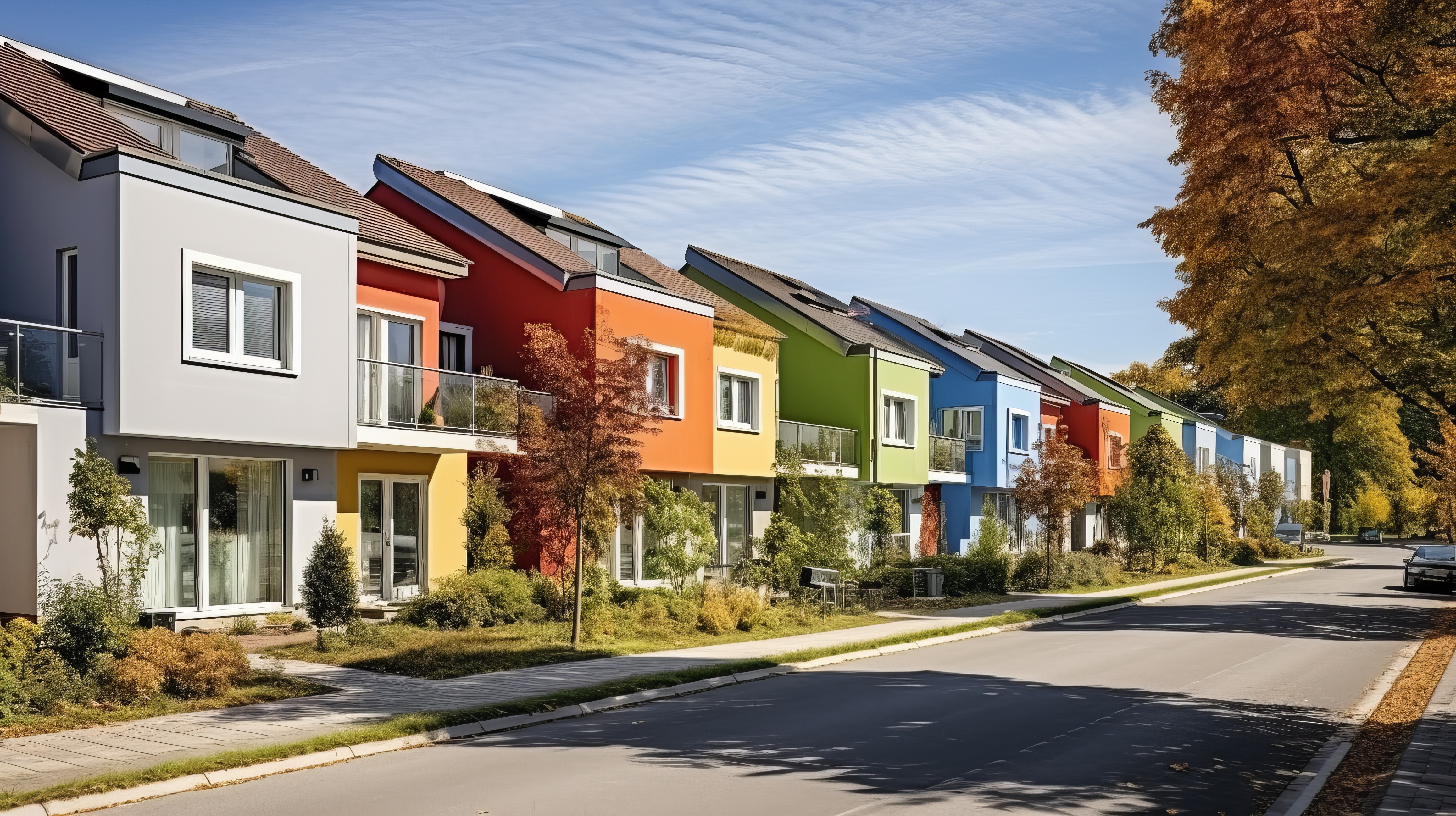 Reihenhäuser Ki-generiert